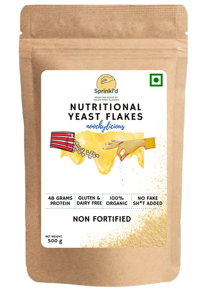 Sprinkl'd by Alla's Posh Flavors Unfortified Nutritional Yeast Flakes Gluten-Free, Cheesy and Savory Non-Fortified Nooch | Rich in B Vitamins Minerals and Protein | Plant-based Superfood