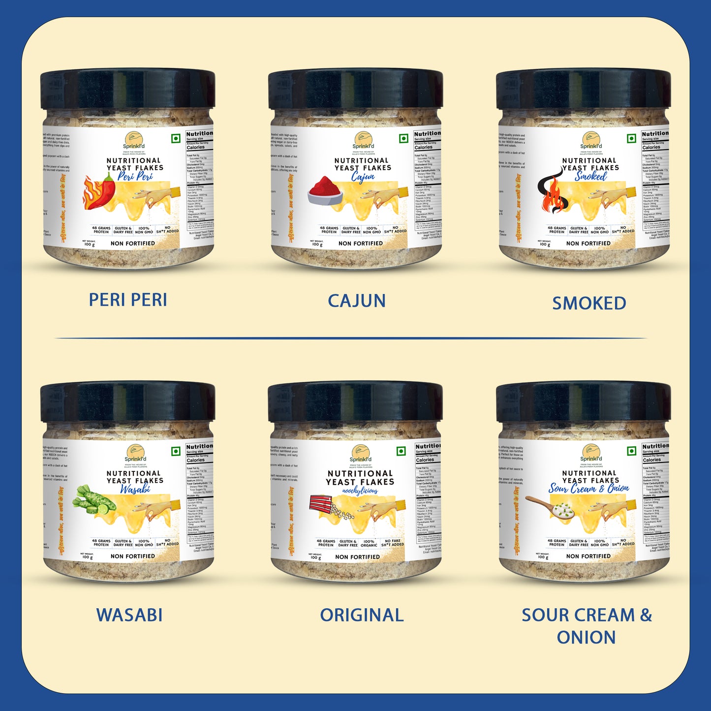 Sprinkl'd by Alla's Posh Flavors Unfortified Nutritional Yeast Flakes Gluten-Free, Cheesy and Savory Non-Fortified Nooch | Rich in B Vitamins Minerals and Protein | Plant-based Superfood