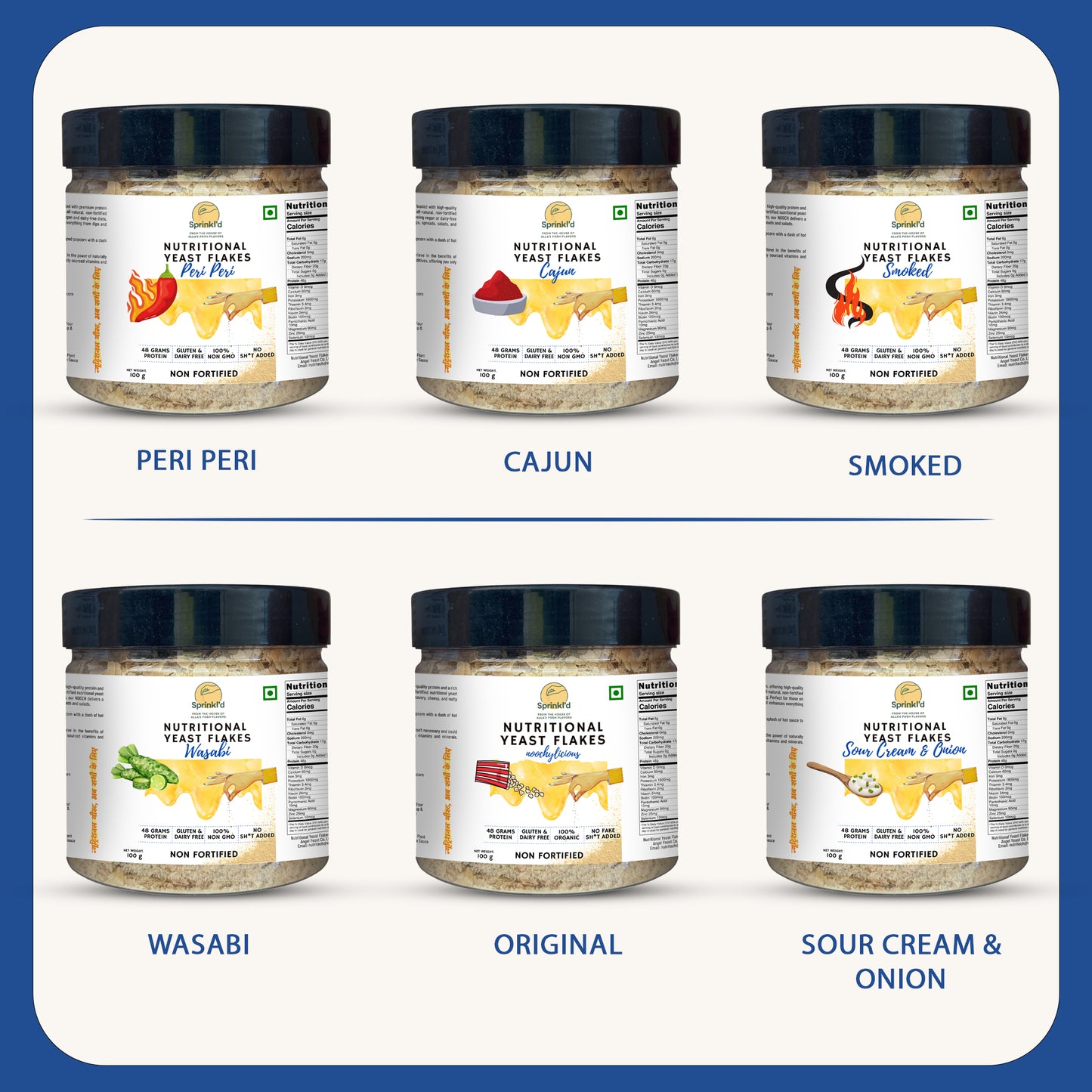 Sprinkl'd by Alla's Posh Flavors Dairy-Free Sour Cream & Onion Nutritional Yeast Flakes, Non-Fortified, Gluten-Free, Cheesy and Savory Nooch | Rich in B Vitamins Minerals and Protein | Plant-based Superfood, 100 Grams