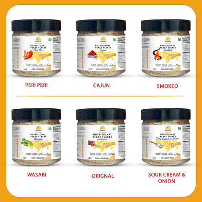 Sprinkl'd by Alla's Posh Flavors PERI PERI Unfortified Nutritional Yeast Flakes Gluten-Free, Cheesy and Savory Non-Fortified Nooch | Rich in B Vitamins Minerals and Protein | Plant-based Superfood, 100 Grams