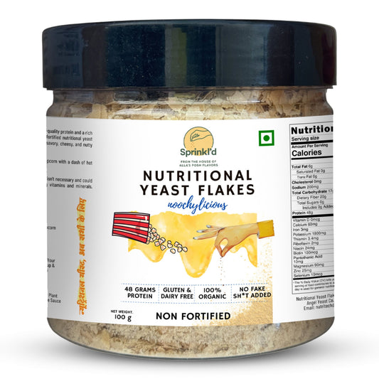 Sprinkl'd by Alla's Posh Flavors Unfortified Nutritional Yeast Flakes Gluten-Free, Cheesy and Savory Non-Fortified Nooch | Rich in B Vitamins Minerals and Protein | Plant-based Superfood