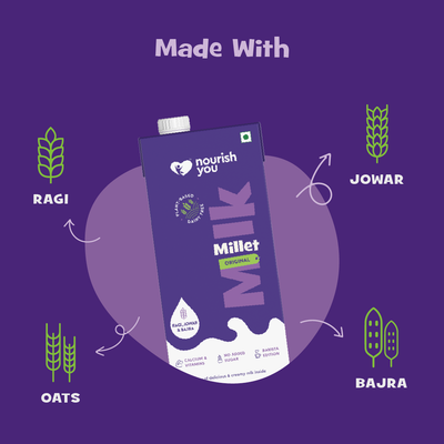 Nourish you Vegan Plant- Based Millet Beverage Original (200 ml Tetra Pack).