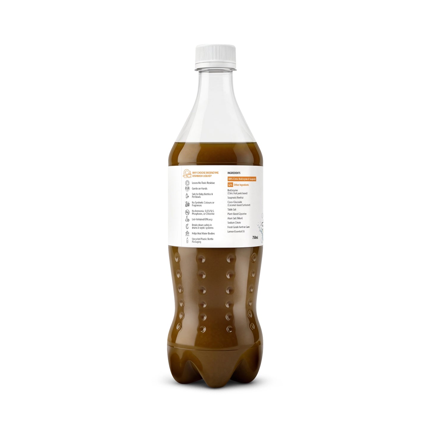 Bio Enzyme Dishwashing Liquid 750ml- Natural & Non-Toxic - Safe for Baby Bottles