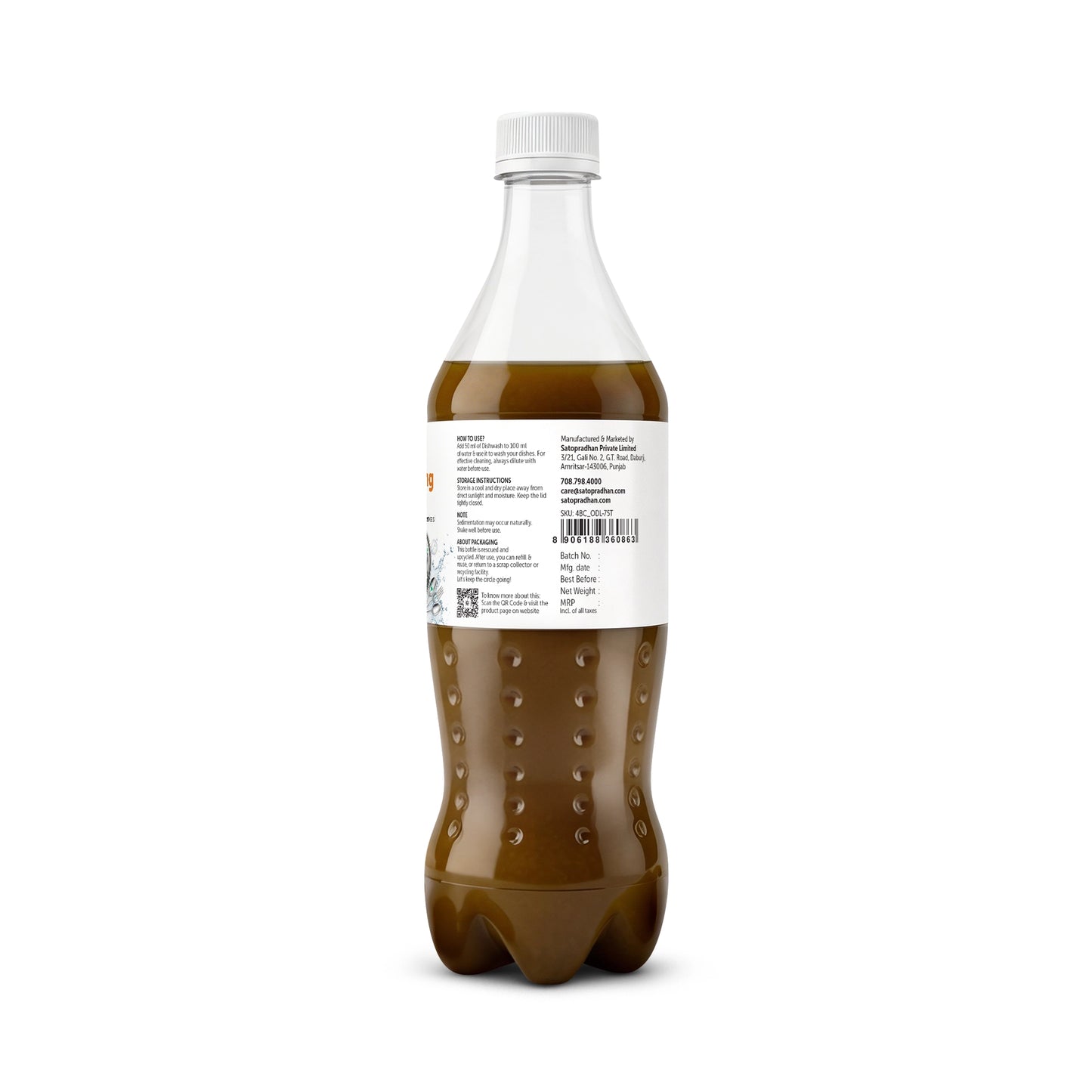Bio Enzyme Dishwashing Liquid 750ml- Natural & Non-Toxic - Safe for Baby Bottles