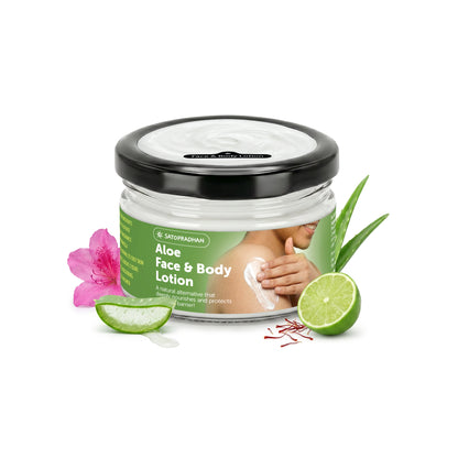 Aloe Face & Body Lotion 200ml - Lightweight & Non Sticky Moisturiser - Face & Body Cream - Natural, Pure & Non- Toxic Face Lotion - Plant-Based Moisturizer