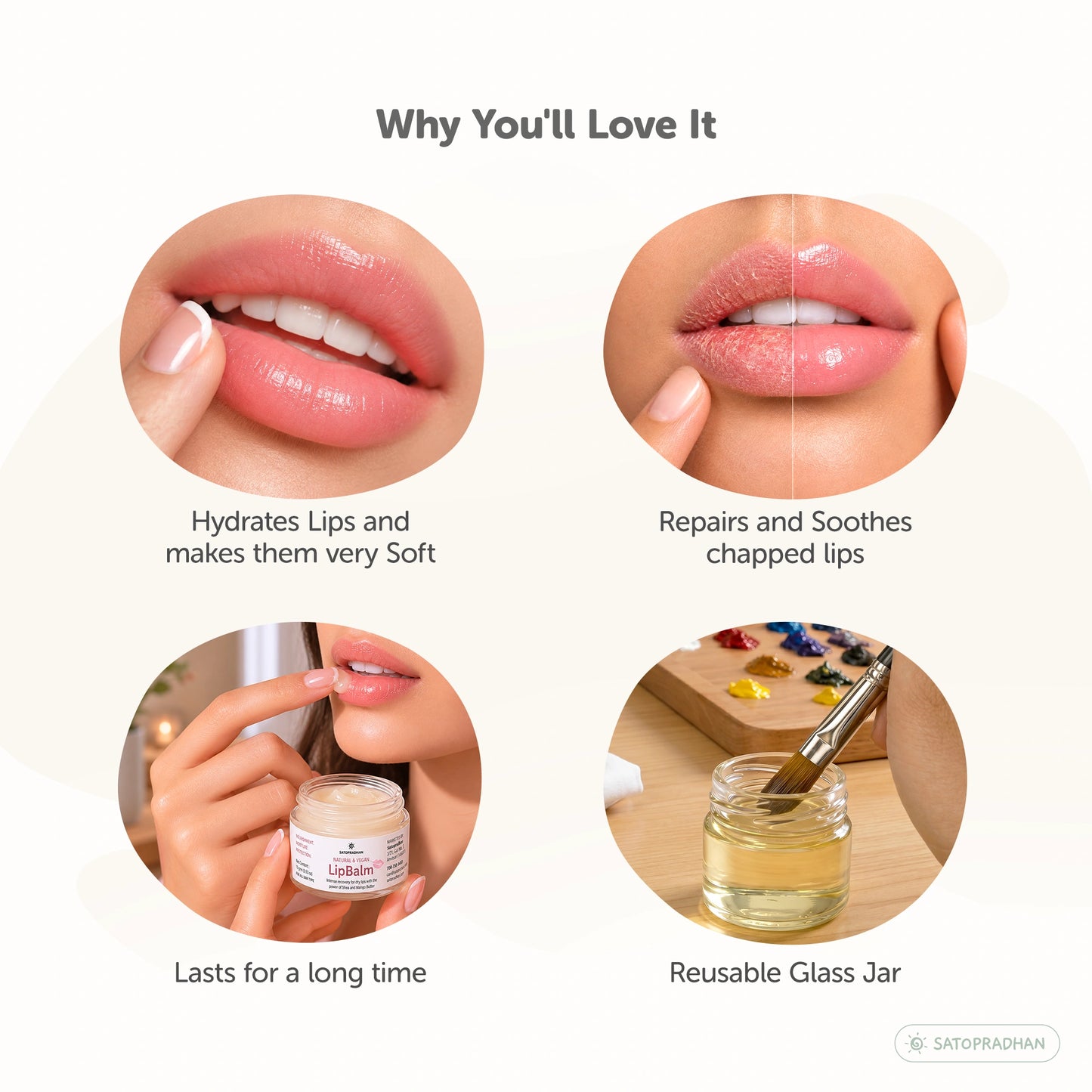 Lip Balm for Dry & Chapped Lips 15g - Cold-Pressed Shea & Mango Butter