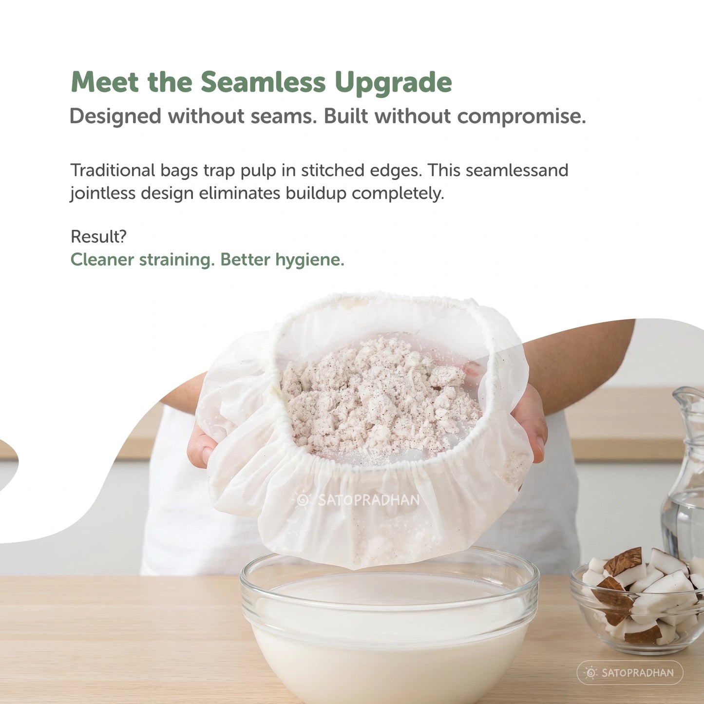 Nylon Nut Milk Bag - Food-Grade Strainer Cloth - Reusable Nut Milk Bag for Making Milk - Nut Milk Mesh for Juicing