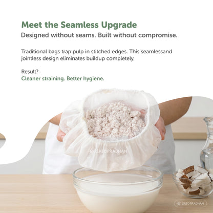 Nylon Nut Milk Bag - Food-Grade Strainer Cloth - Reusable Nut Milk Bag for Making Milk - Nut Milk Mesh for Juicing