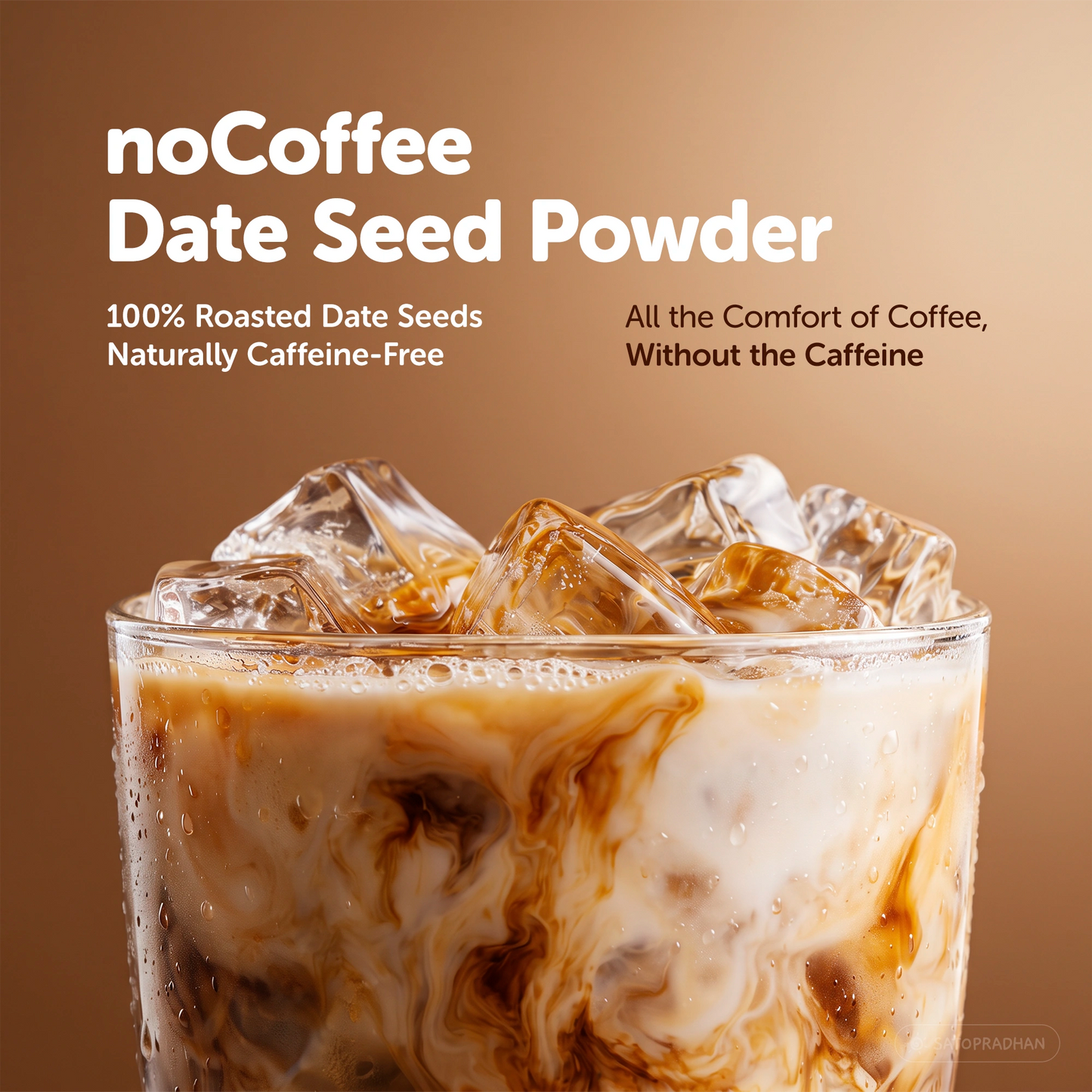 noCoffee Date Seed Powder 100g - Best Caffeine Free Coffee Alternative – Non Acidic Coffee for GERD & IBS – Organic, Gut Friendly, Plant-Based Coffee Substitute – Coarsely Ground