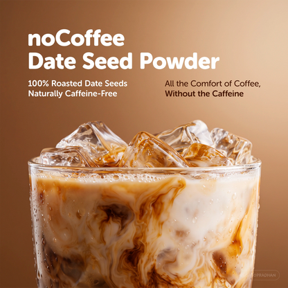 noCoffee Date Seed Powder 100g - Best Caffeine Free Coffee Alternative – Non Acidic Coffee for GERD & IBS – Organic, Gut Friendly, Plant-Based Coffee Substitute – Coarsely Ground