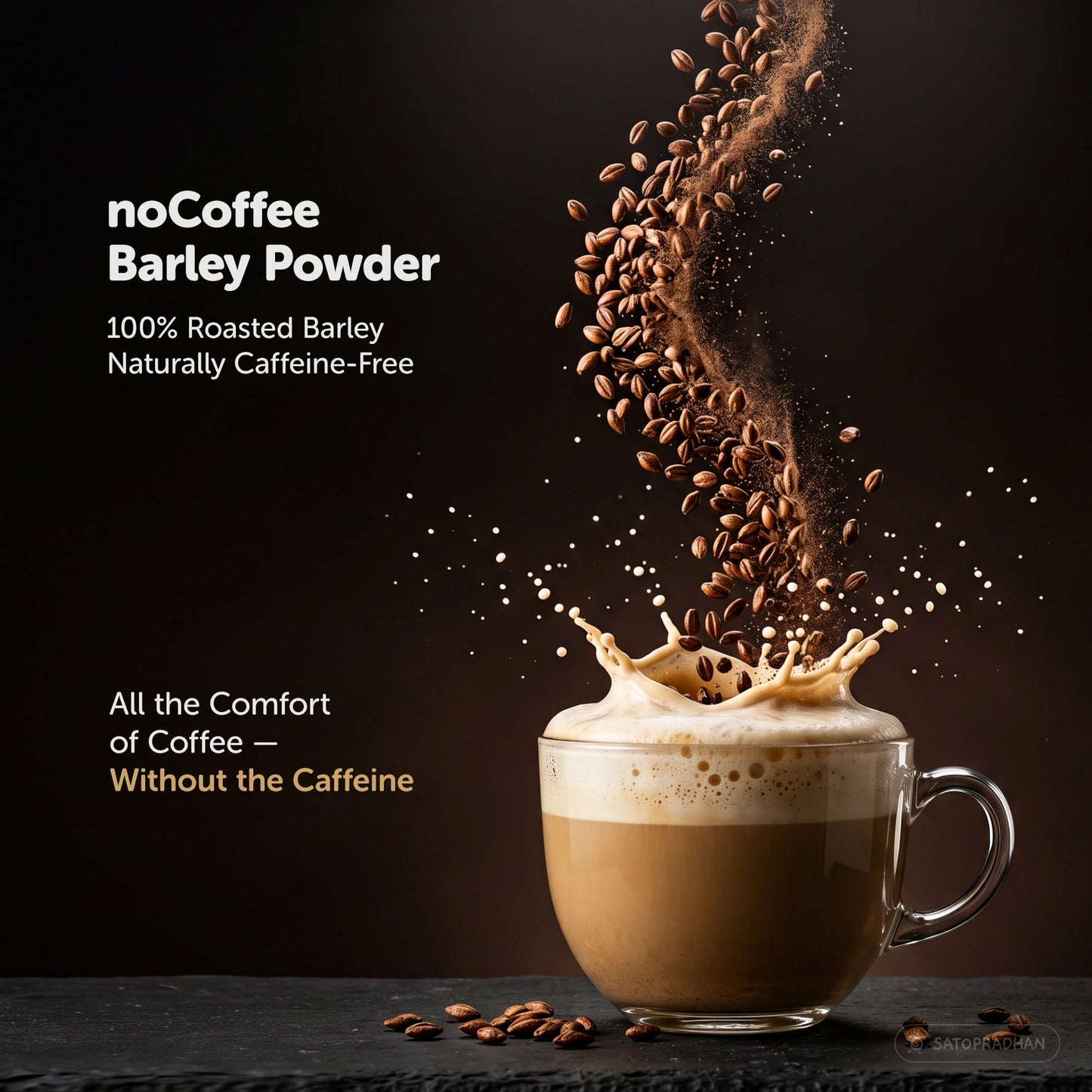 noCoffee Barley Powder - 100g-Naturally Caffeine-Free Coffee Alternative - Roasted Nutty Wellness Drink
