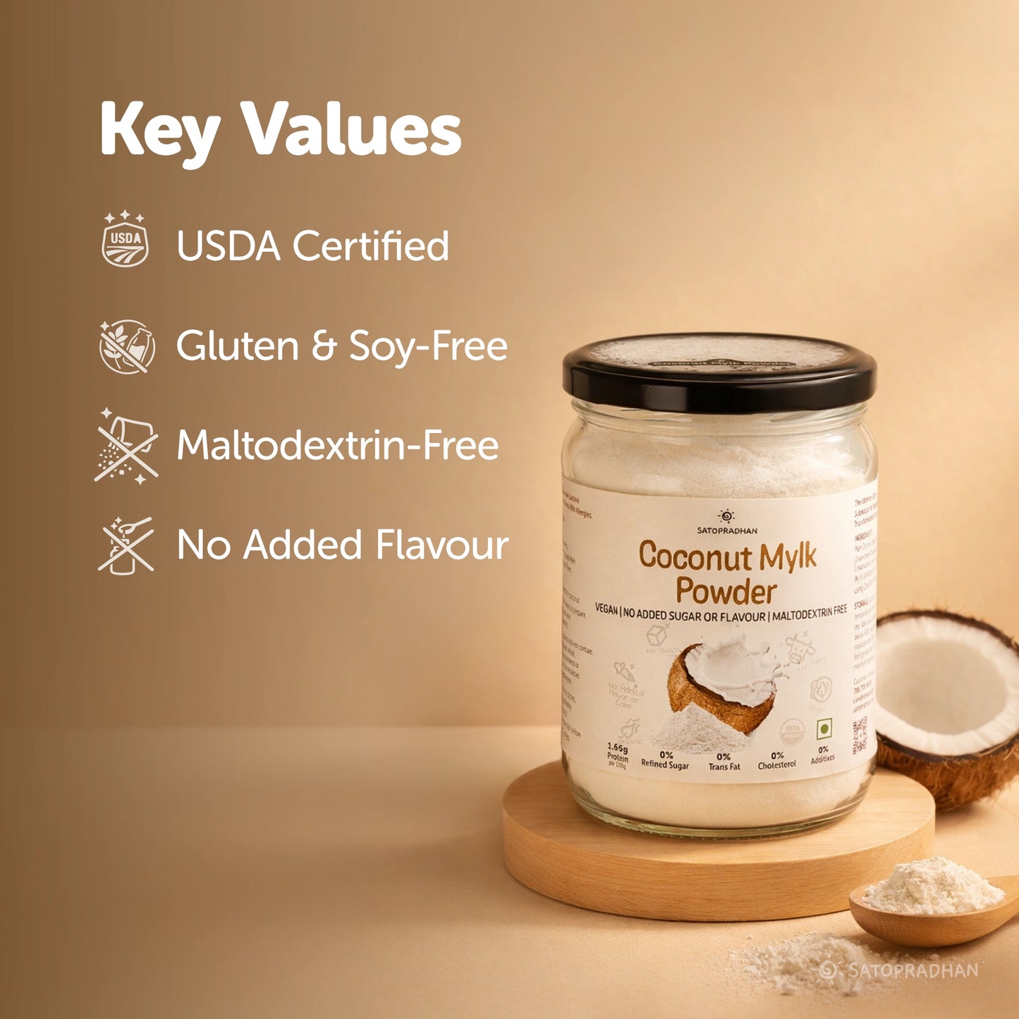 Coconut Mylk Powder 200g - Plant-Based & Pure | No Added Sugar or Flavour | Maltodextrin-Free
