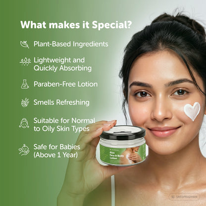 Aloe Face & Body Lotion 200ml - Lightweight & Non Sticky Moisturiser - Face & Body Cream - Natural, Pure & Non- Toxic Face Lotion - Plant-Based Moisturizer