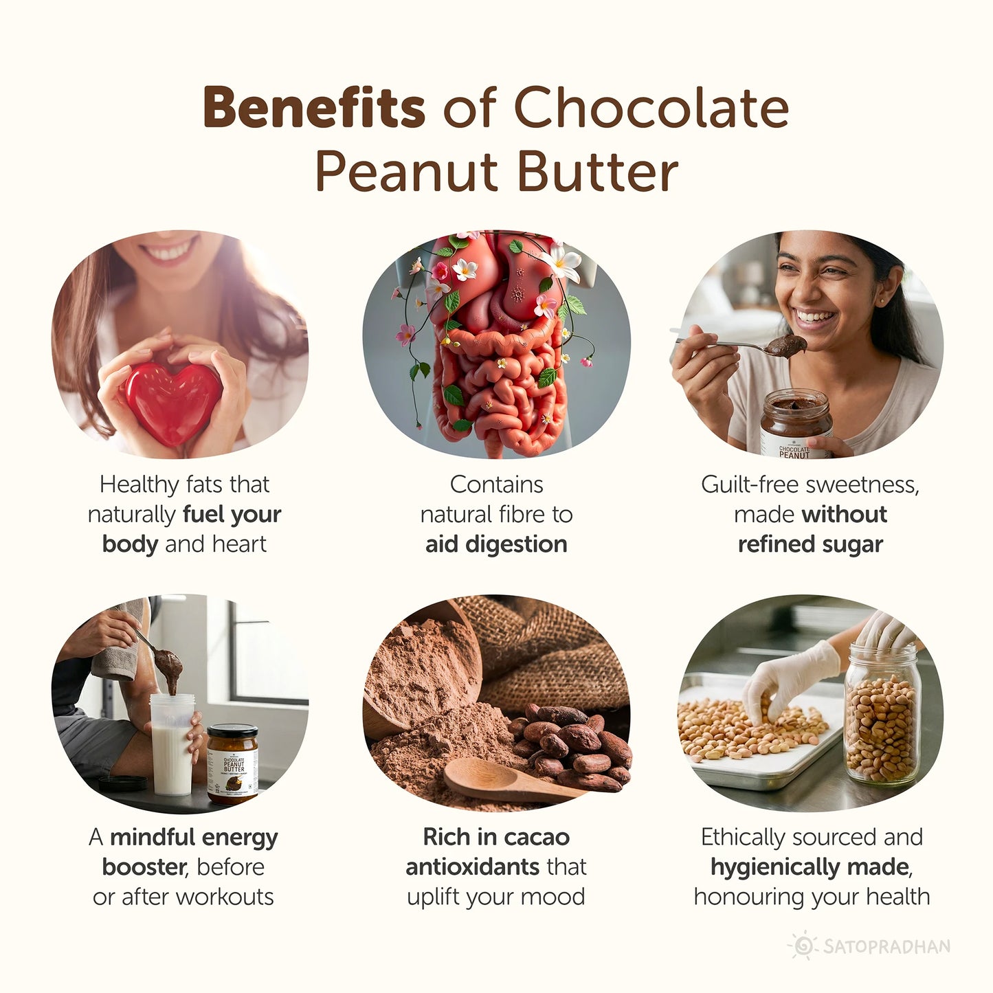 Dark Chocolate Peanut Butter 500g - Crunchy & Sweetened with Jaggery - Healthy Chocolate Spread