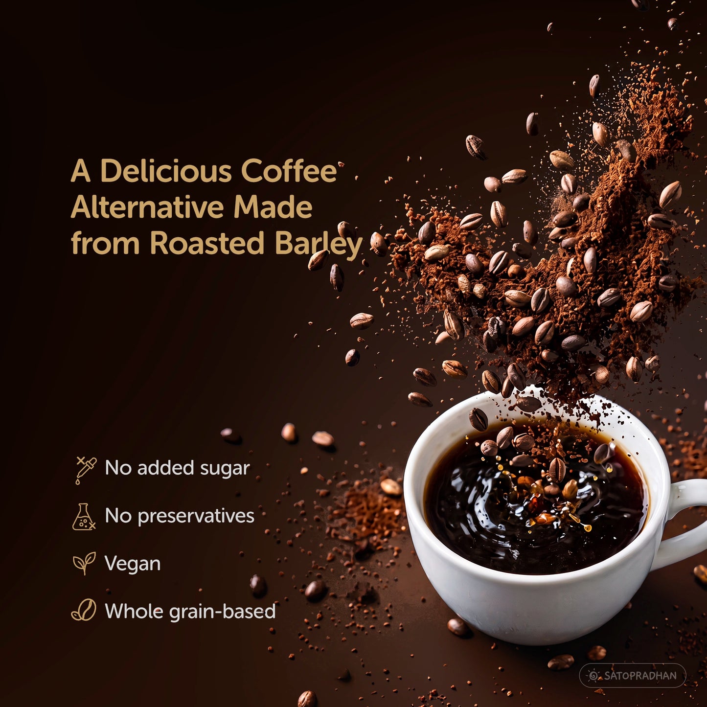 noCoffee Barley Powder - 100g-Naturally Caffeine-Free Coffee Alternative - Roasted Nutty Wellness Drink