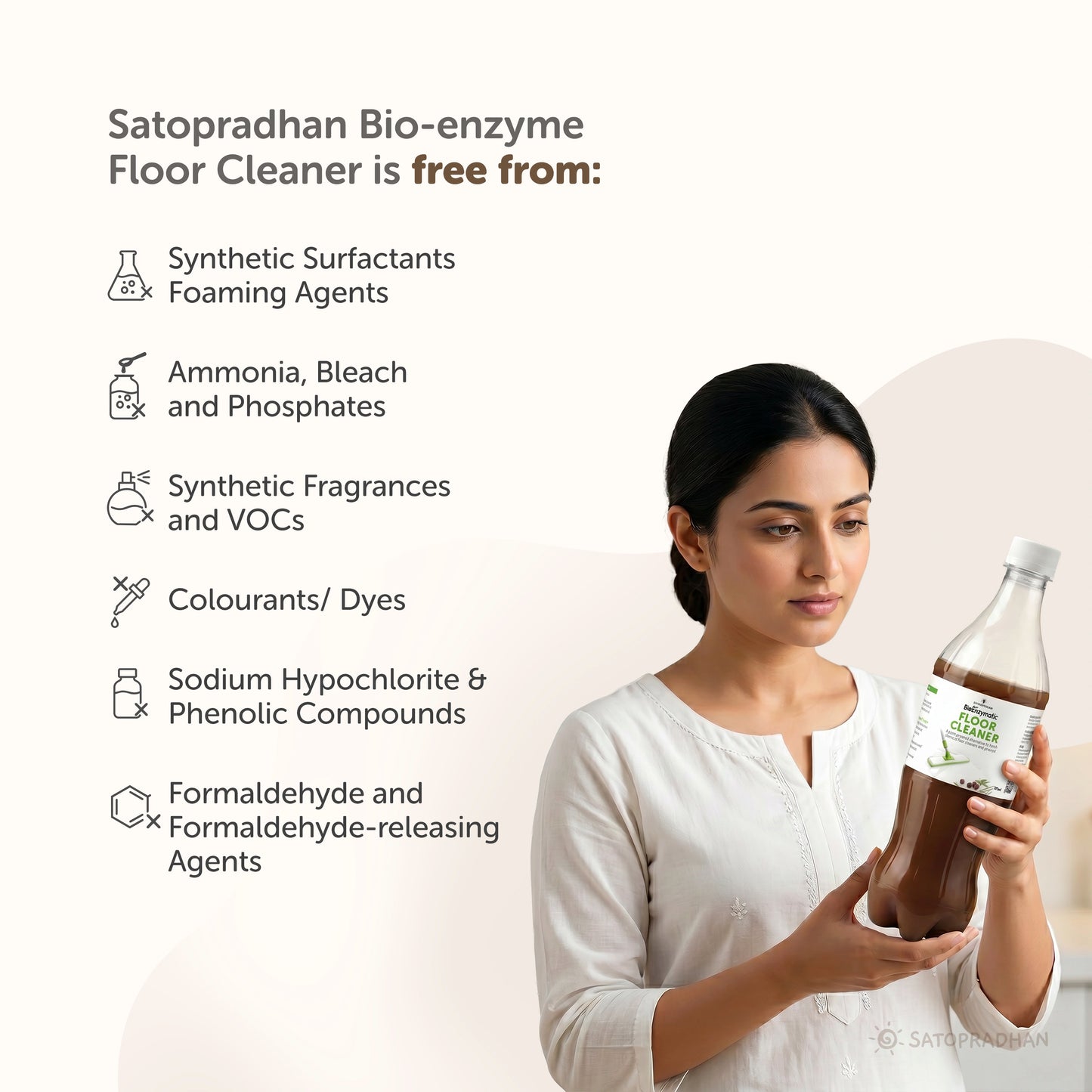 Natural Floor Cleaner Liquid 750ml- Bio-Enzyme Based, Non-Toxic & Eco-Friendly - Safe for Kids & Pets - Floor Cleaner Concentrate