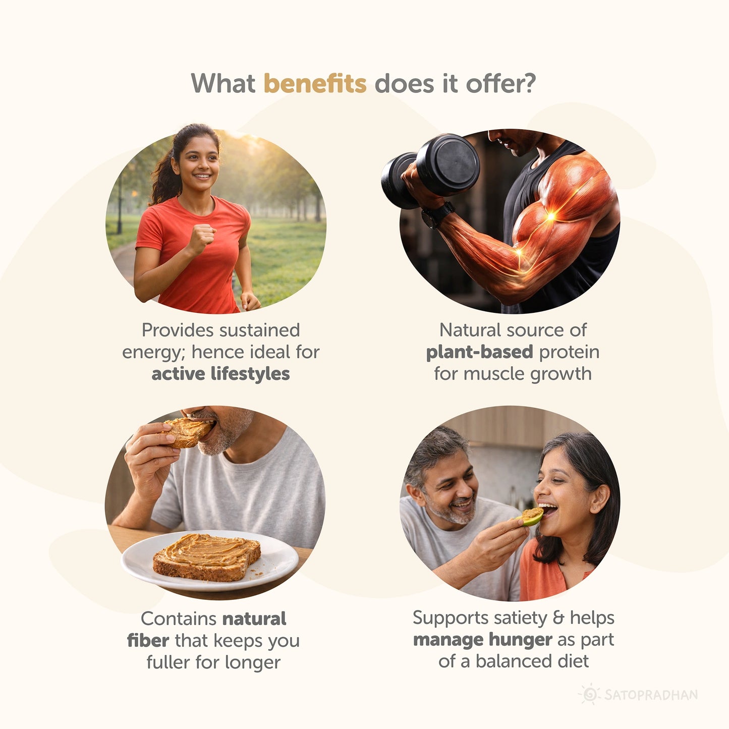 Crunchy Peanut Butter with Jaggery 500g - No Refined Sugar - No Palm Oil - Natural Spread