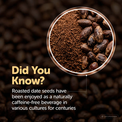 noCoffee Date Seed Powder 100g - Best Caffeine Free Coffee Alternative – Non Acidic Coffee for GERD & IBS – Organic, Gut Friendly, Plant-Based Coffee Substitute – Coarsely Ground