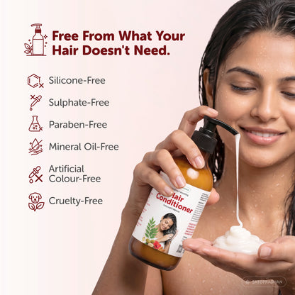 Moisturizing Hair Conditioner 200ml Glass Bottle - Post Wash Hair Conditioner - Nourishes & Detangles Hair - Best for Dry & Damaged Hair