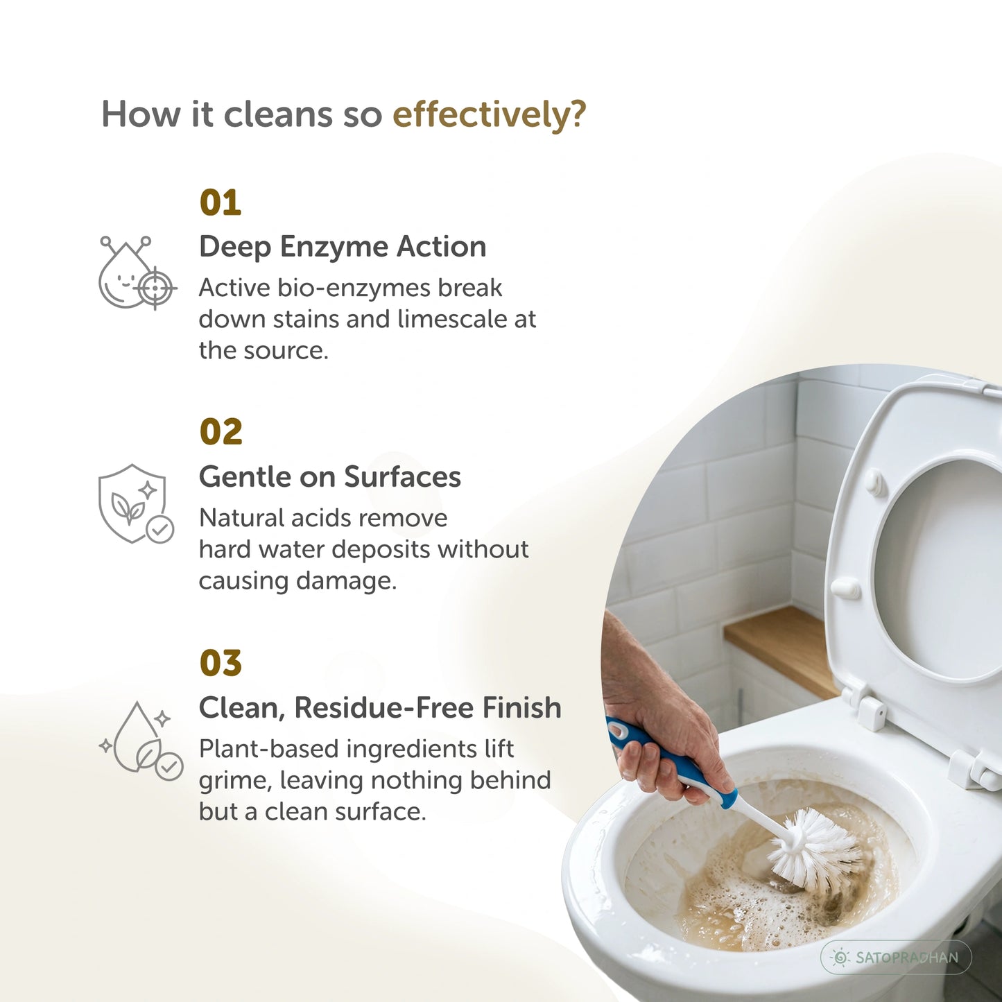 Natural Bioenzyme Toilet Cleaner 750ml - Chemical-Free, Eco-Friendly & Septic-Safe Toilet Bowl Cleaner