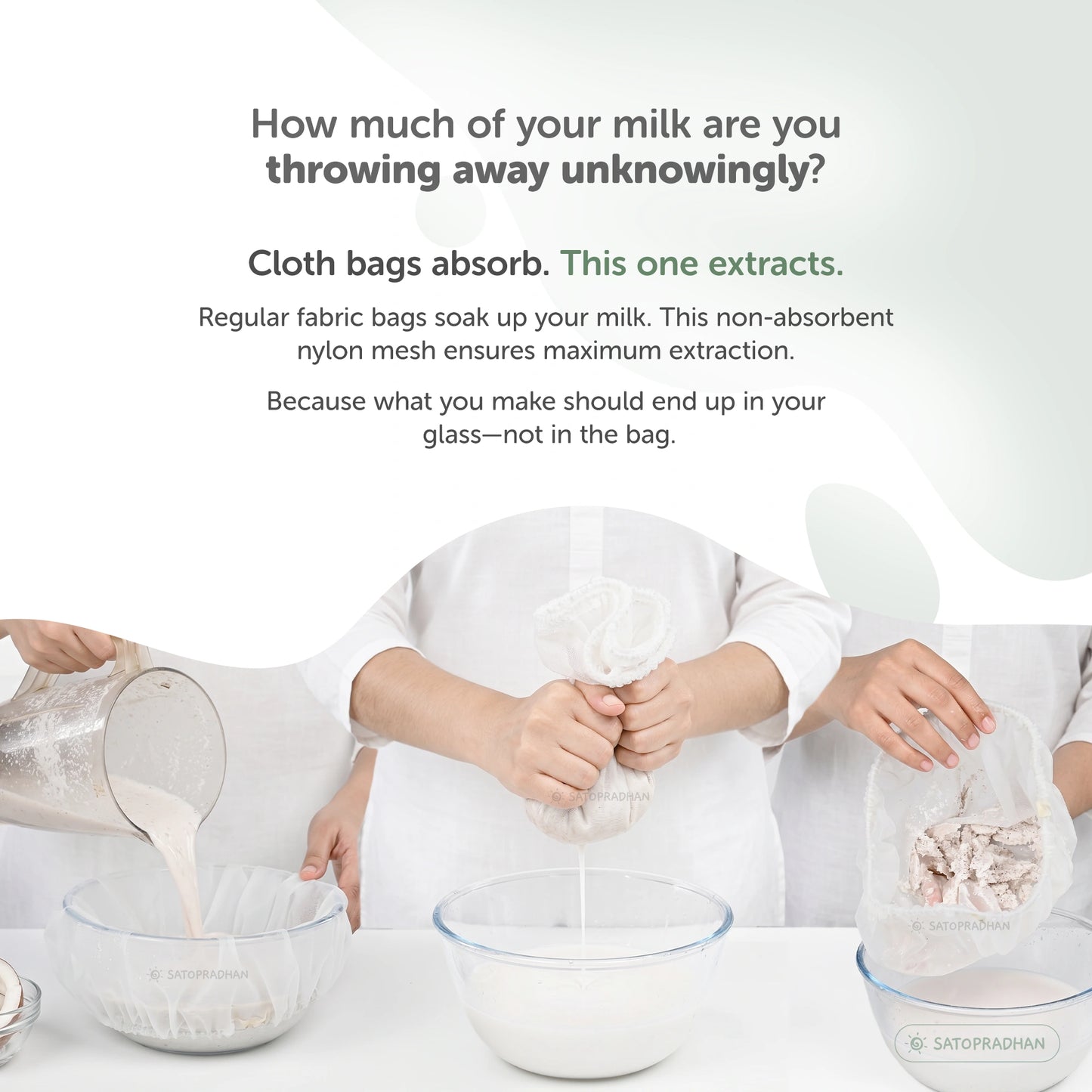 Nylon Nut Milk Bag - Food-Grade Strainer Cloth - Reusable Nut Milk Bag for Making Milk - Nut Milk Mesh for Juicing