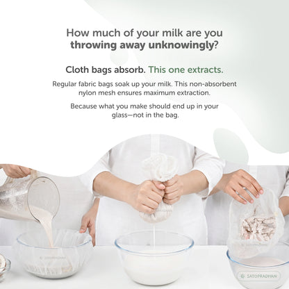 Nylon Nut Milk Bag - Food-Grade Strainer Cloth - Reusable Nut Milk Bag for Making Milk - Nut Milk Mesh for Juicing