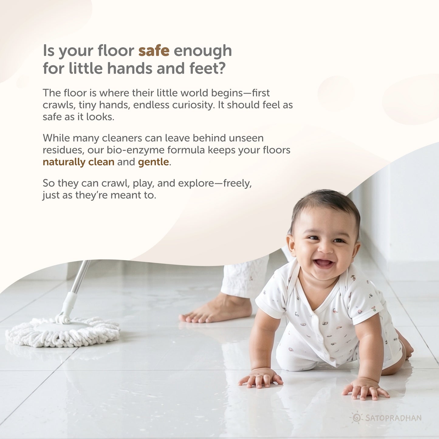 Natural Floor Cleaner Liquid 750ml- Bio-Enzyme Based, Non-Toxic & Eco-Friendly - Safe for Kids & Pets - Floor Cleaner Concentrate