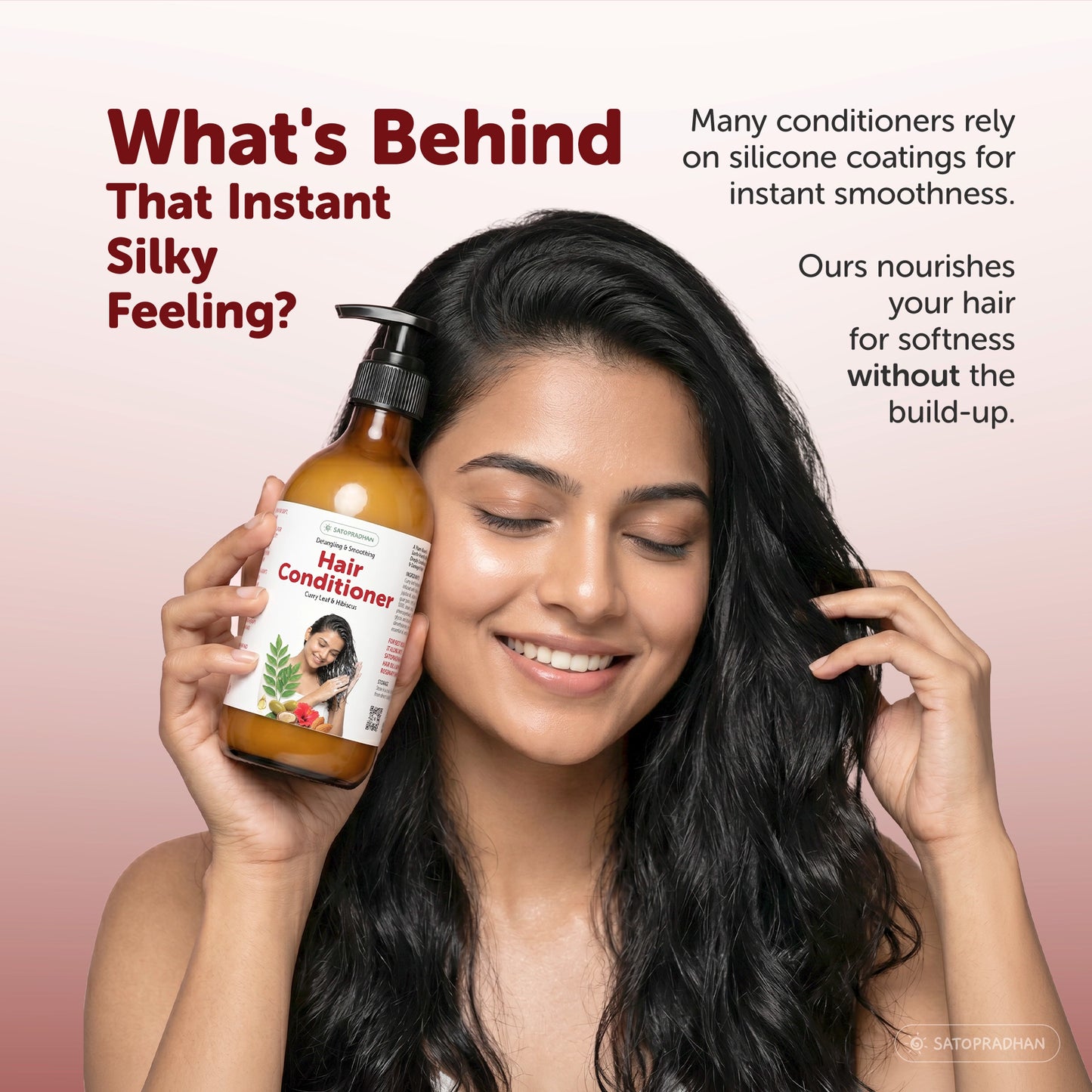 Moisturizing Hair Conditioner 200ml Glass Bottle - Post Wash Hair Conditioner - Nourishes & Detangles Hair - Best for Dry & Damaged Hair