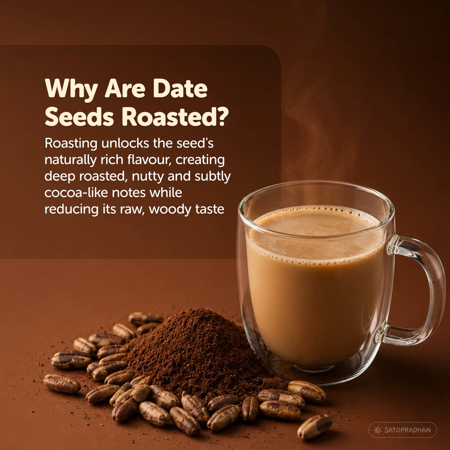 noCoffee Date Seed Powder 100g - Best Caffeine Free Coffee Alternative – Non Acidic Coffee for GERD & IBS – Organic, Gut Friendly, Plant-Based Coffee Substitute – Coarsely Ground