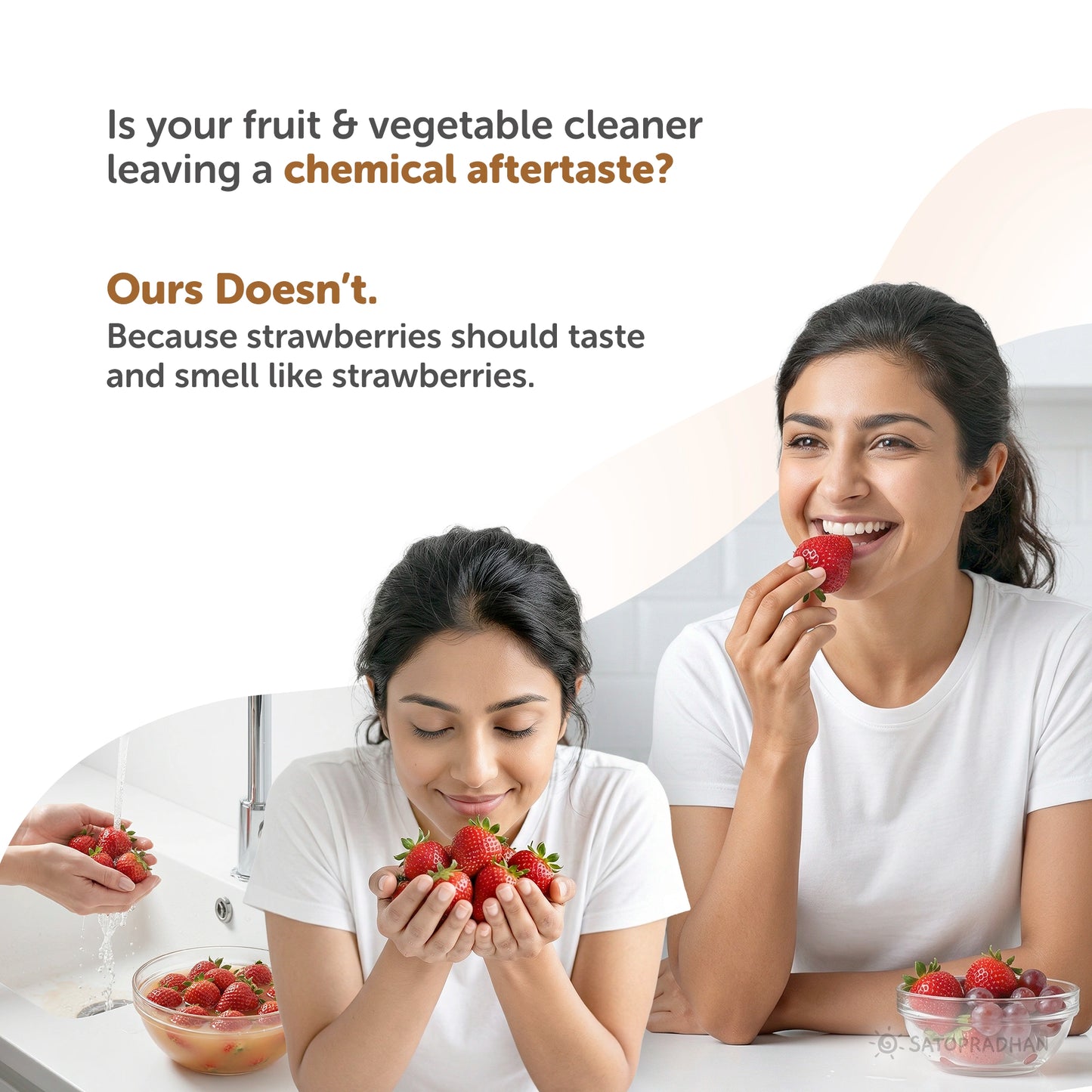 Natural Fruit & Vegetable Wash 750ml - Bioenzyme Based Produce Cleaner - Chemical-Free Vegetable Wash Liquid Cleaner