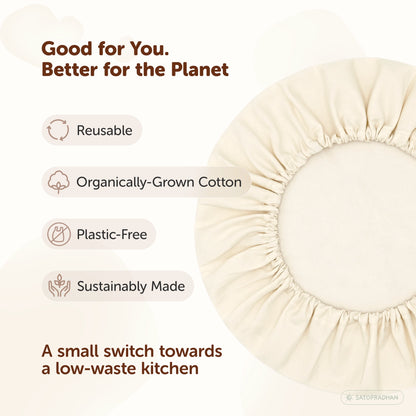 Organic Cotton Cloth Nut Milk Bag - Reusable Cloth Liquid Strainer - Reusable Mesh for Making Milk & Juicing - Perfect Alternative to Cheesecloth for Kitchen | Unbleached, Undyed & GOTS Certified