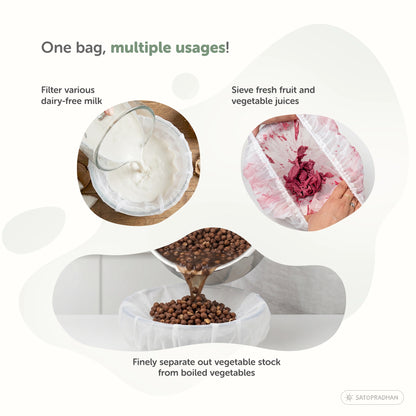 Nylon Nut Milk Bag - Food-Grade Strainer Cloth - Reusable Nut Milk Bag for Making Milk - Nut Milk Mesh for Juicing
