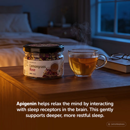Lemongrass & Rose Herbal Infusion for Digestion, Relaxation & Skin Health - Caffeine-Free Loose Leaf Floral & Citrus Blend – 25g