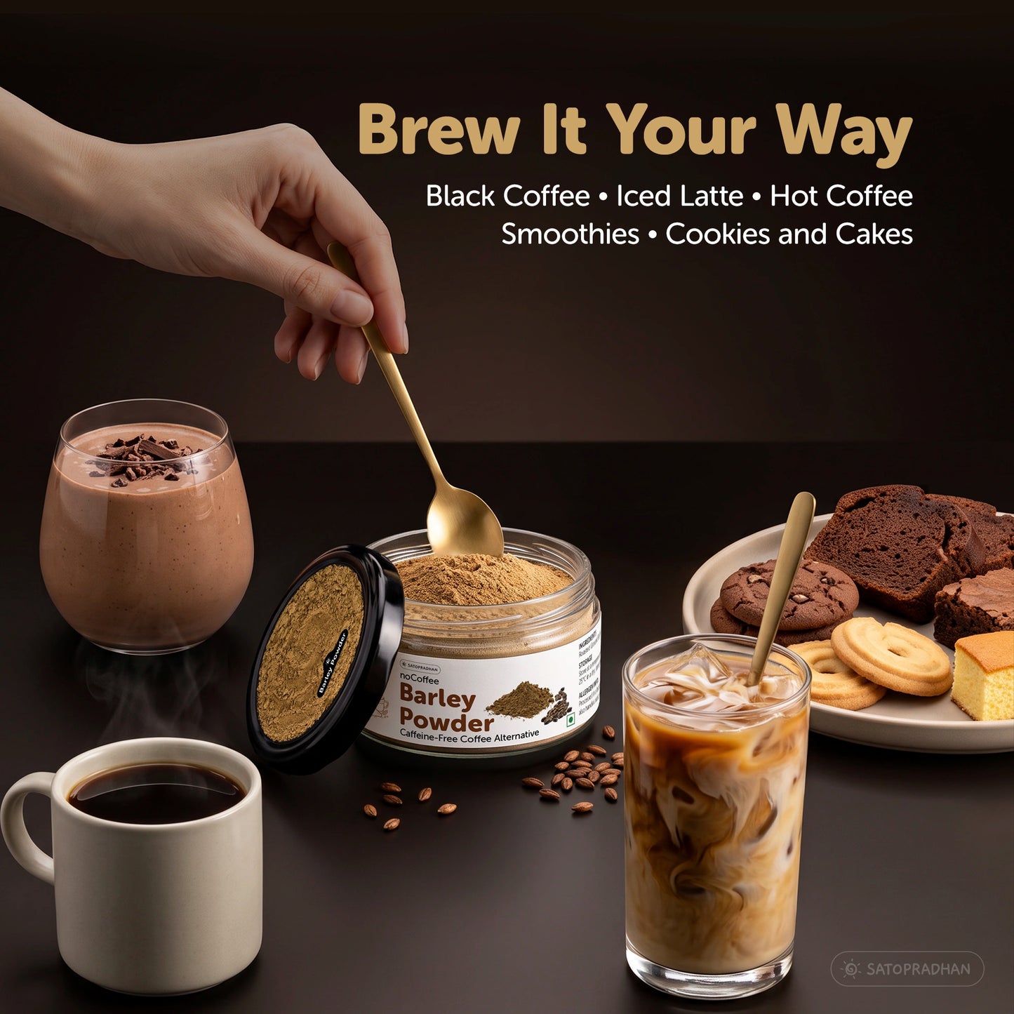 noCoffee Barley Powder - 100g-Naturally Caffeine-Free Coffee Alternative - Roasted Nutty Wellness Drink