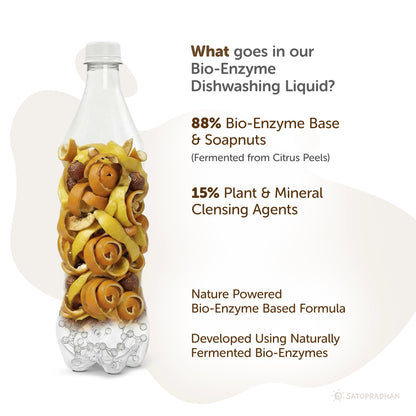 Bio Enzyme Dishwashing Liquid 750ml- Natural & Non-Toxic - Safe for Baby Bottles