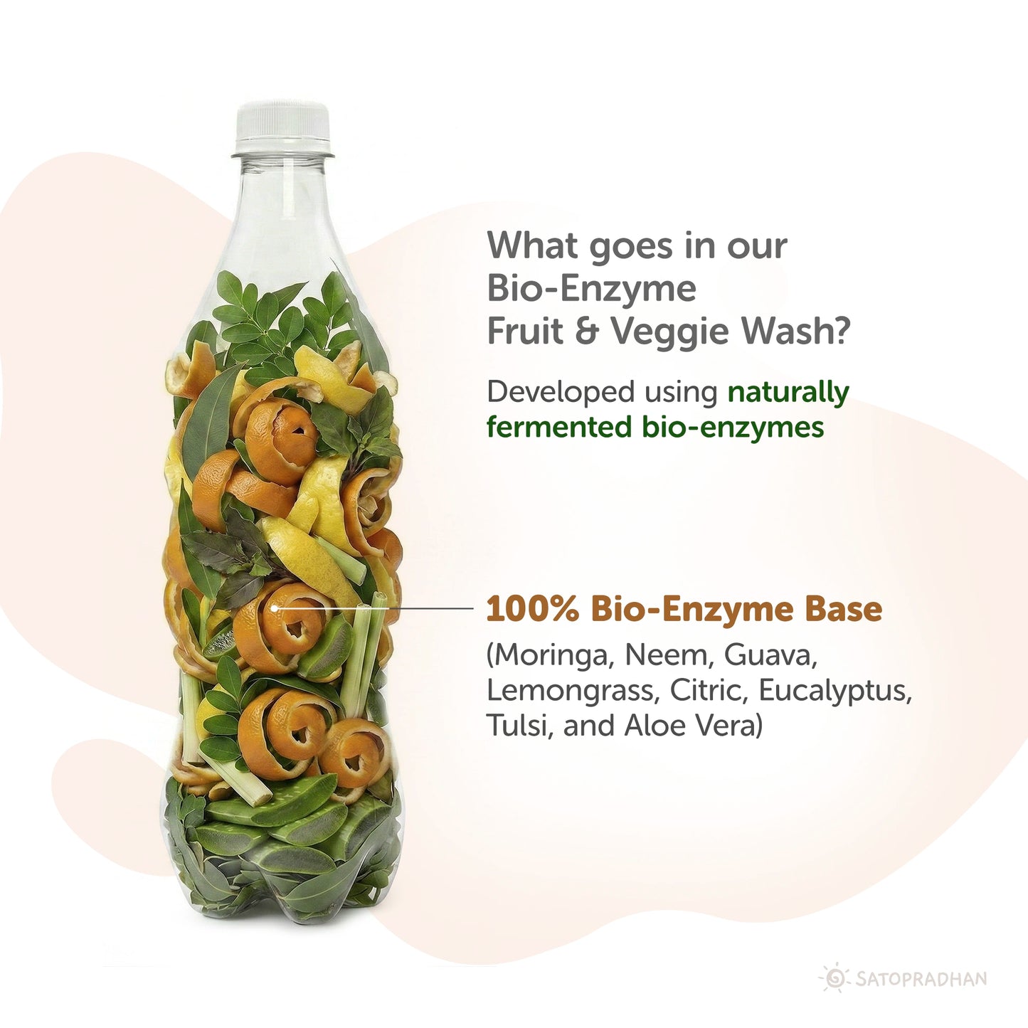 Natural Fruit & Vegetable Wash 750ml - Bioenzyme Based Produce Cleaner - Chemical-Free Vegetable Wash Liquid Cleaner