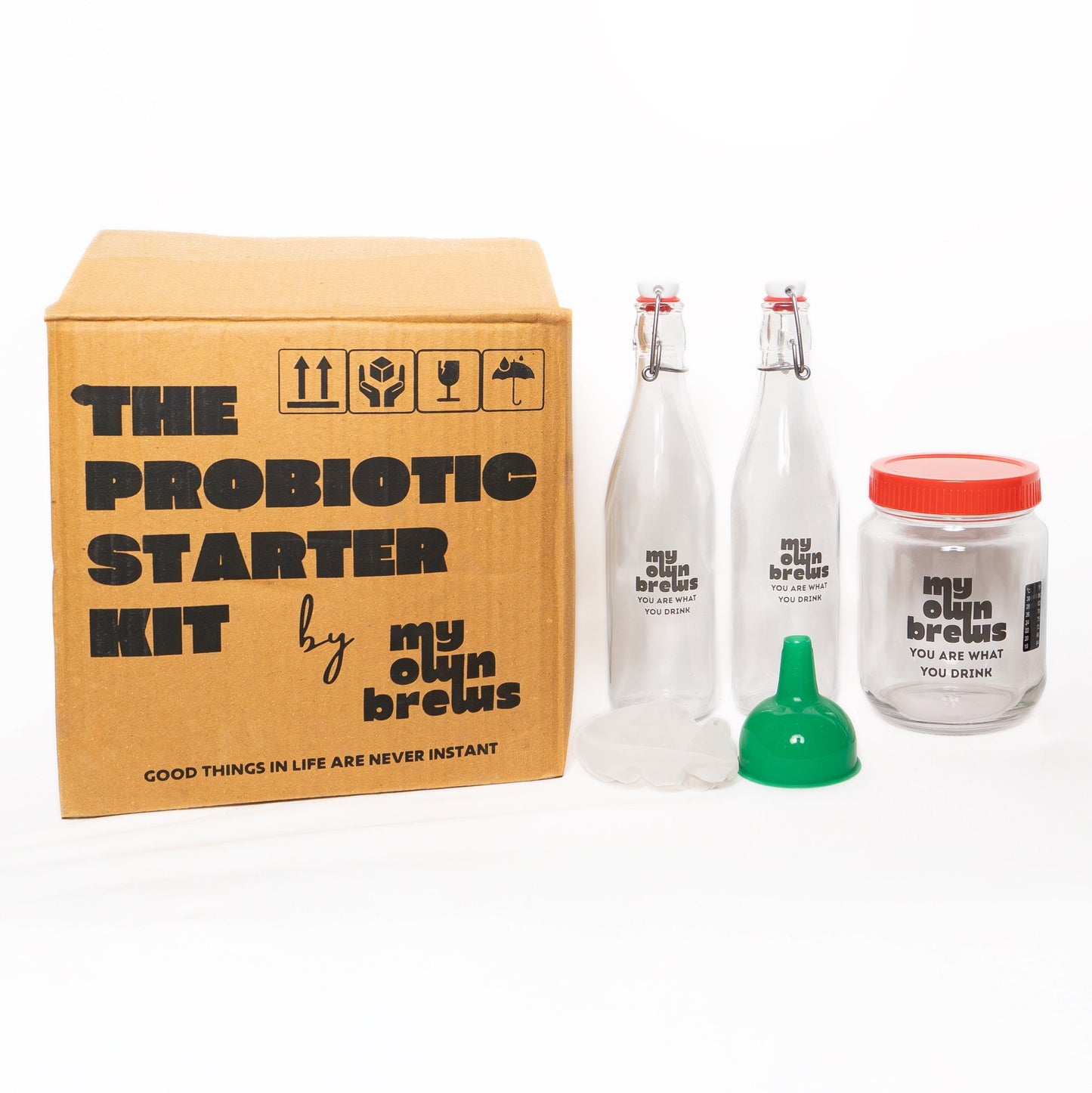 MyOwnBrews Probiotic Starter Kit | 5 Premix Packets | FSSAI Certified | Gut Health Fizzy