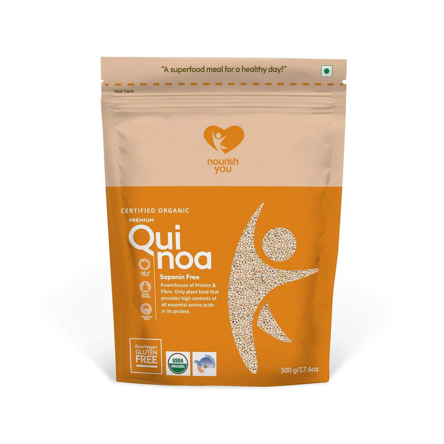 NOURISH YOU ORGANIC PREMIUM WHITE QUINOA - 500G