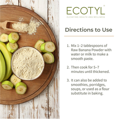Ecotyl Raw Banana Powder | Prebiotic Superfood | Supports Gut Health | 200g
