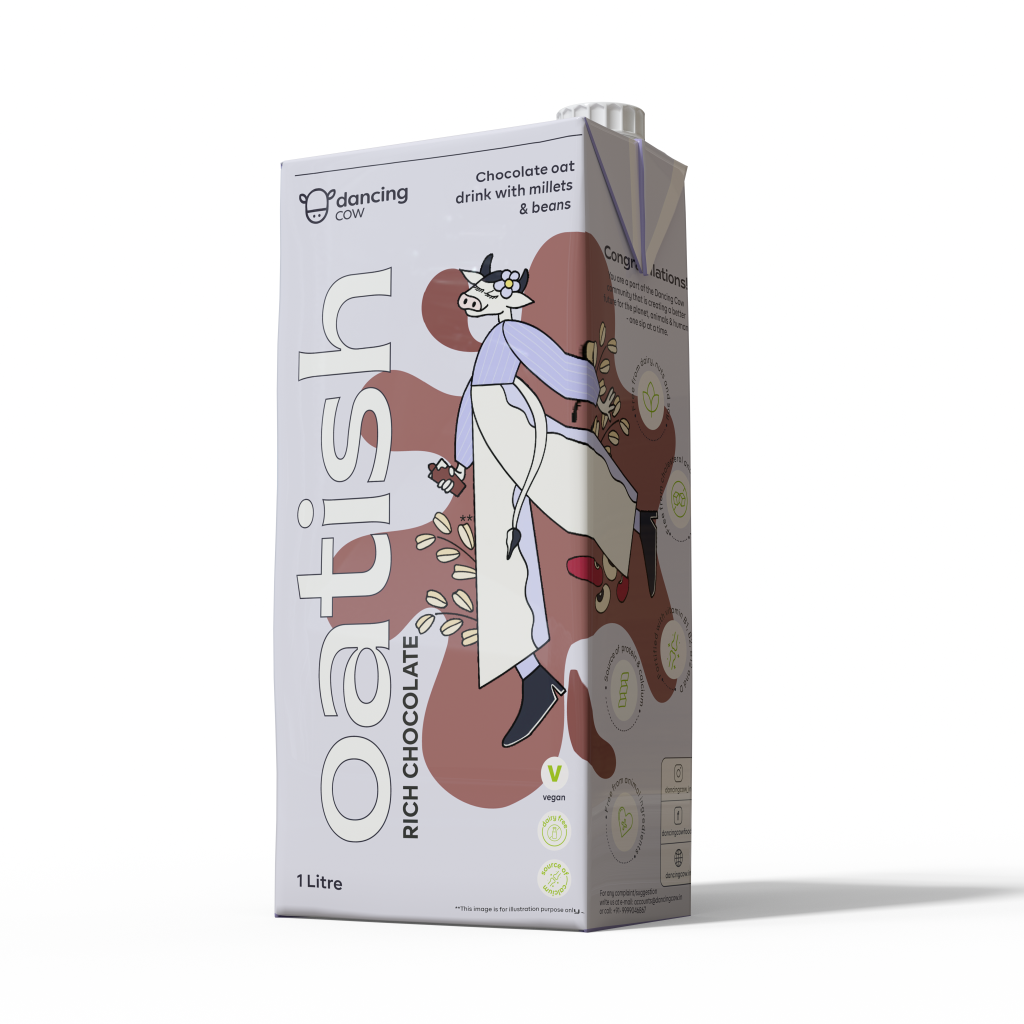 Dancing Cow Oatish Rich Chocolate Oat Drink with Millets & Bean, 1lit