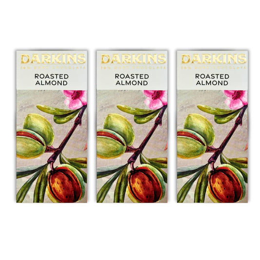 DARKINS 70% Dark Chocolate With Roasted Almonds | Dark Chocolate Bars 3x50gm | 50g Each (Pack of 3)