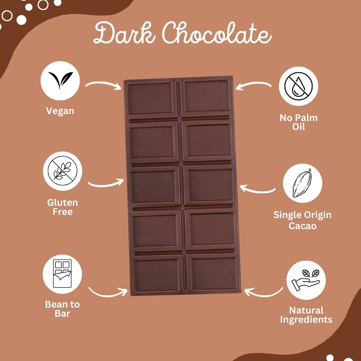 DARKINS 70% Dark Chocolate With Roasted Almonds | Dark Chocolate Bars 3x50gm | 50g Each (Pack of 3)