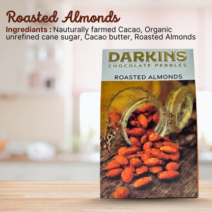 DARKINS Roasted Almond Chocolates Pebbles| Crunchy Almond Chocolate | 50g Each Pack of 3