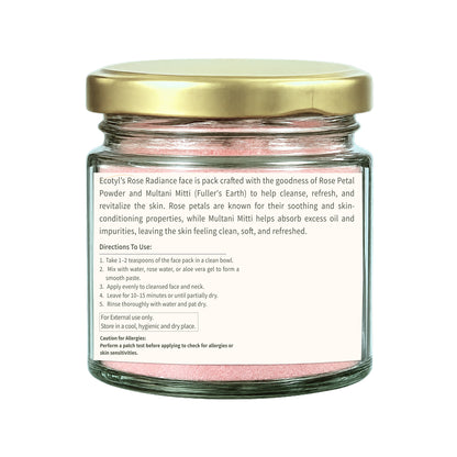 Ecotyl Rose Radiance Face Pack | Skin Glow & Brightening | 75g