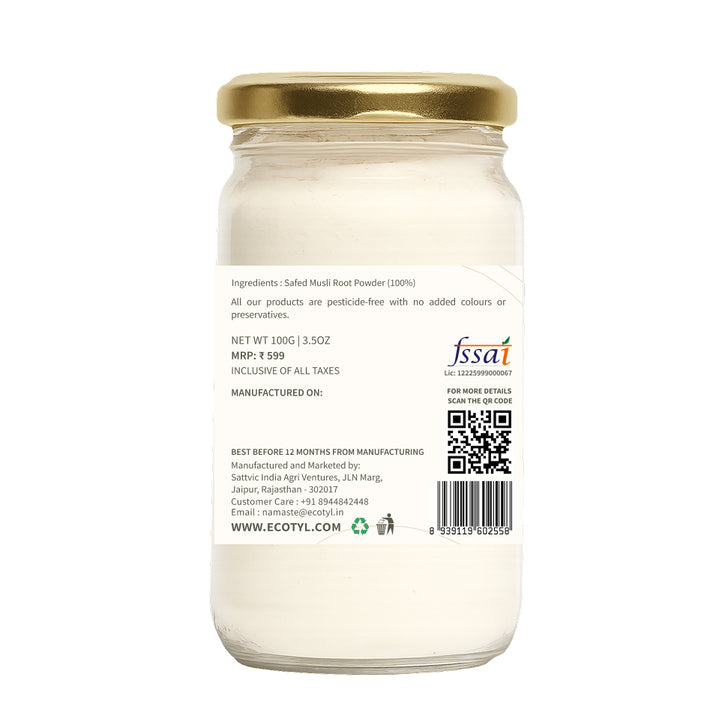 Ecotyl Safed Musli Powder | Ayurvedic Herb | 100g