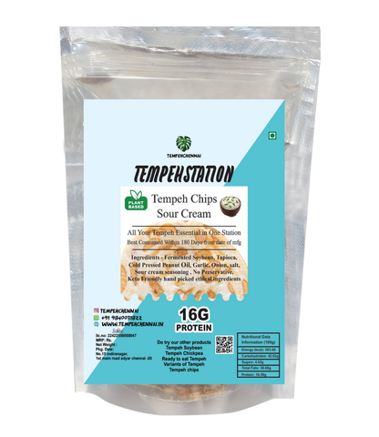 Tempeh Chennai Tempeh Chips Soybean Tempeh 120g (SOUR CREAM AND ONION FLAVOUR)
