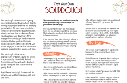 Alla’s Posh Flavors Sourdough Starter | Active Instant Culture for Homemade Artisan Bread, Baguette, Ciabatta, Focaccia, Pizza Crust & More | Direct Use with Step-by-Step Recipes | Support Included | Commercial Yeast Replacement (5 x 10 g Sachets)