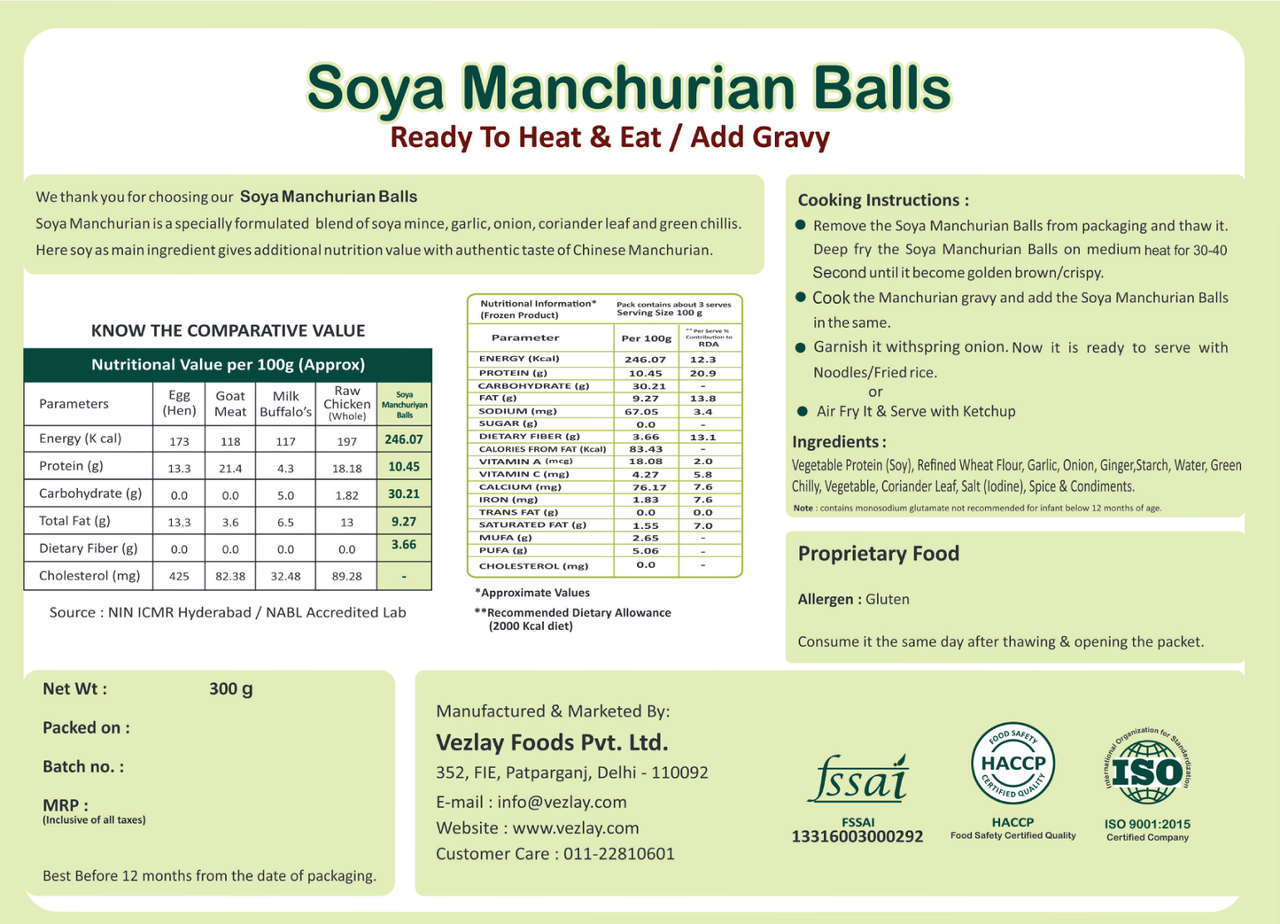 Vezlay Manchurian balls, 300gm