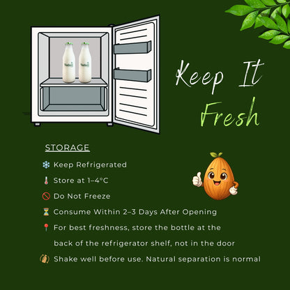 NUTLUSH Fresh Almond Milk Unsweetened | Delhi Only | Available in 1L & 2L