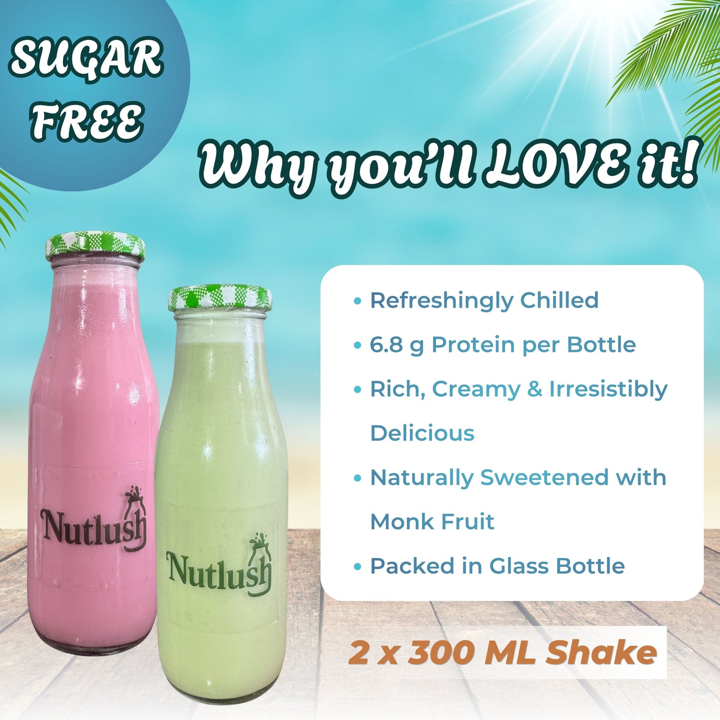 Nutlush Sugar Free Mix & Match Almond Milkshake Duo - (2 × 300 ml)